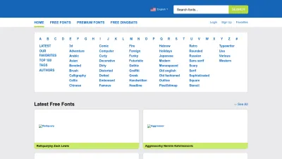 Screenshot preview of urbanfonts.com