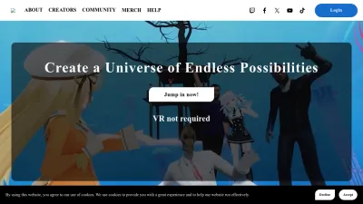 Screenshot preview of hello.vrchat.com