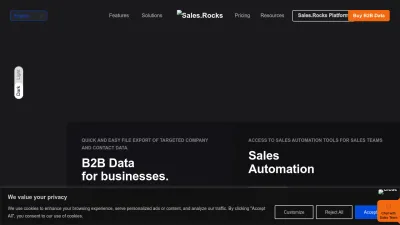 Screenshot preview of sales.rocks
