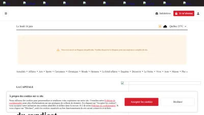 Screenshot preview of lesoleil.com