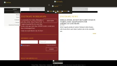 Screenshot preview of zoetrope.com