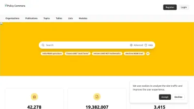 Screenshot preview of policycommons.net