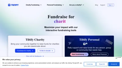 Screenshot preview of tiltify.com