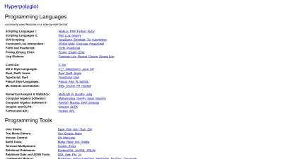 Screenshot preview of hyperpolyglot.org