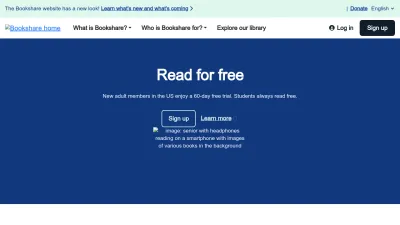 Screenshot preview of bookshare.org