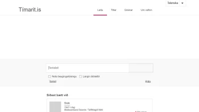 Screenshot preview of timarit.is