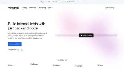Screenshot preview of interval.com