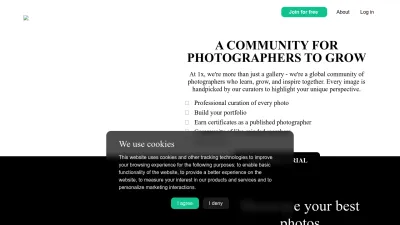 Screenshot preview of 1x.com