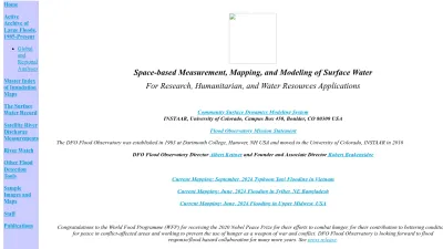 Screenshot preview of floodobservatory.colorado.edu