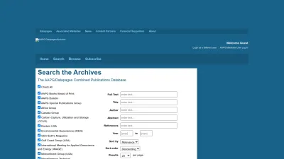 Screenshot preview of archives.datapages.com