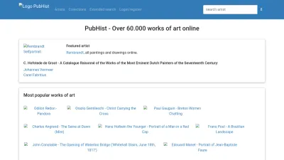 Screenshot preview of pubhist.com