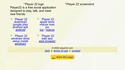 Screenshot preview of player22.com