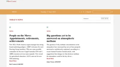 Screenshot preview of beefcentral.com