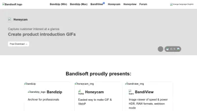 Screenshot preview of bandisoft.com