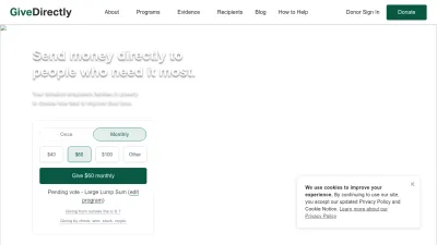 Screenshot preview of givedirectly.org