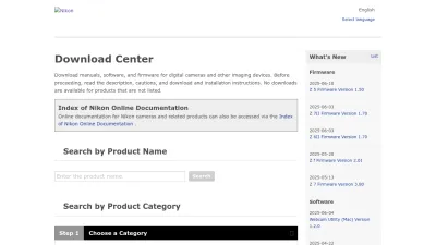 Screenshot preview of downloadcenter.nikonimglib.com