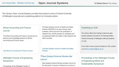 Screenshot preview of ojs.victoria.ac.nz