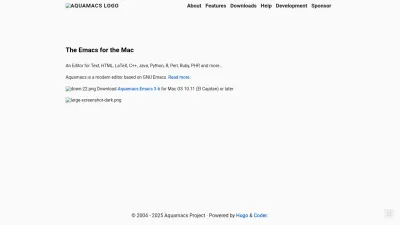 Screenshot preview of aquamacs.org