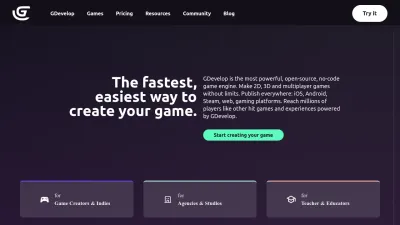 Screenshot preview of gdevelop.io