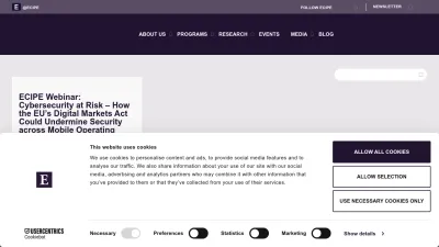 Screenshot preview of ecipe.org