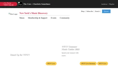 Screenshot preview of wfuv.org