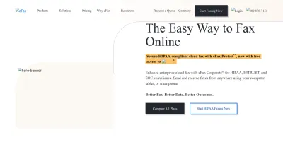Screenshot preview of efax.com