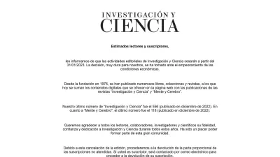 Screenshot preview of investigacionyciencia.es