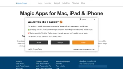 Screenshot preview of projectwizards.net