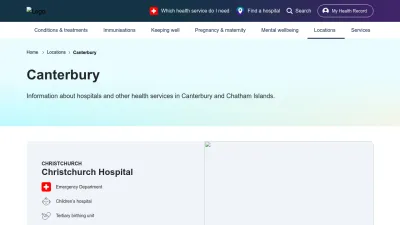 Screenshot preview of cdhb.health.nz