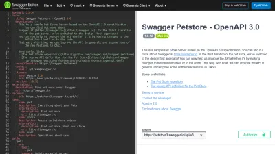 Screenshot preview of editor.swagger.io