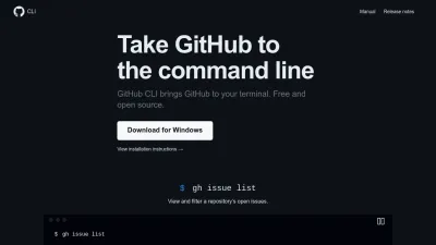 Screenshot preview of cli.github.com