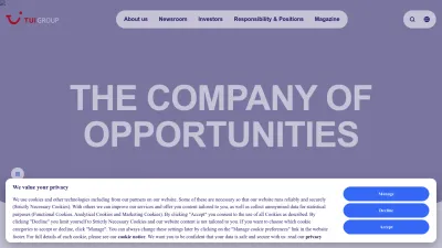 Screenshot preview of tuigroup.com