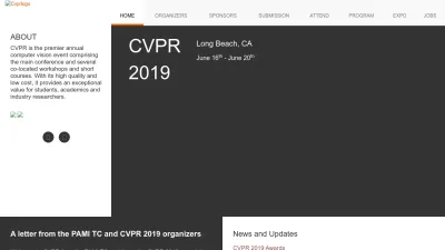 Screenshot preview of cvpr2019.thecvf.com