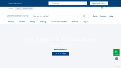 Screenshot preview of heidelberg.com