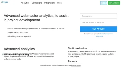 Screenshot preview of finteza.com