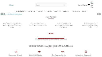 Screenshot preview of danishmodernla.com