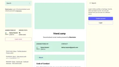 Screenshot preview of friend.camp