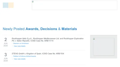 Screenshot preview of italaw.com