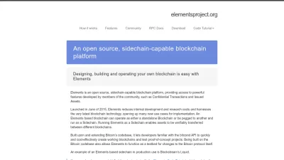 Screenshot preview of elementsproject.org