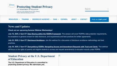 Screenshot preview of studentprivacy.ed.gov