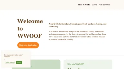 Screenshot preview of wwoof.net