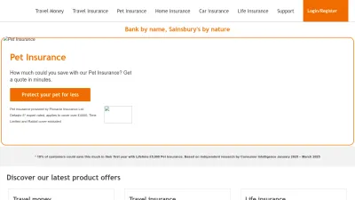 Screenshot preview of sainsburysbank.co.uk