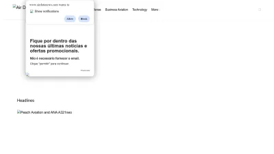 Screenshot preview of airdatanews.com