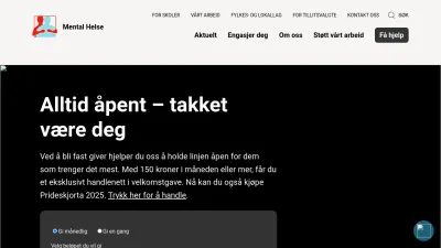 Screenshot preview of mentalhelse.no