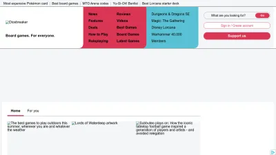 Screenshot preview of dicebreaker.com