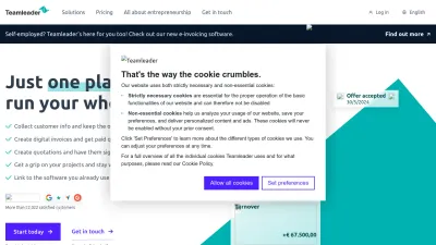 Screenshot preview of teamleader.eu