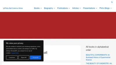 Screenshot preview of philipball.co.uk