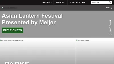 Screenshot preview of clevelandmetroparks.com
