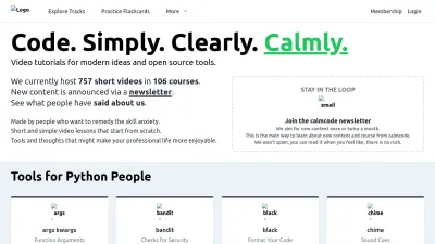 Screenshot preview of calmcode.io