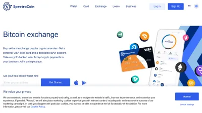 Screenshot preview of spectrocoin.com